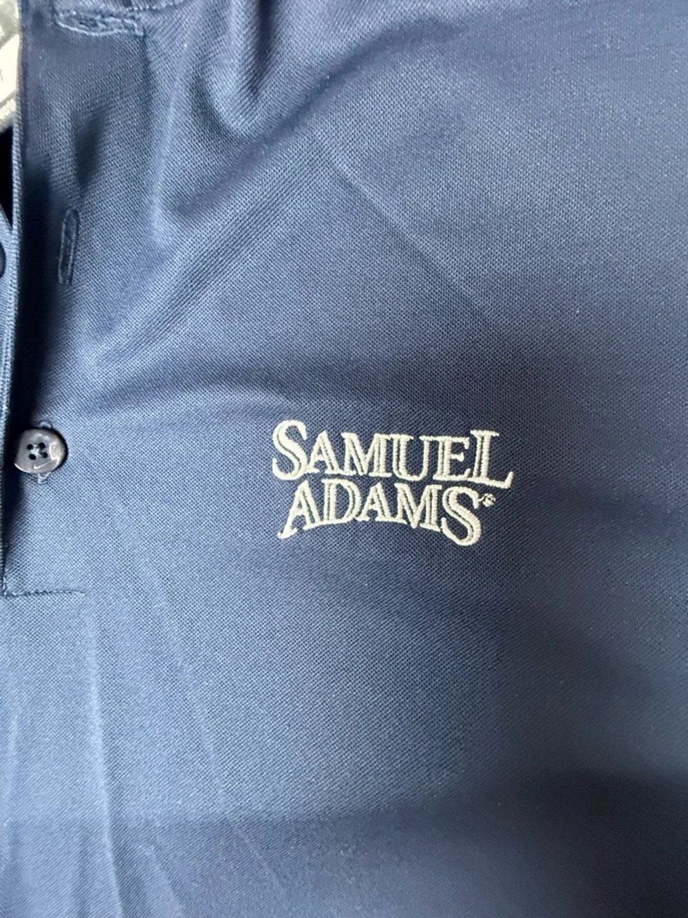 NIKE Golf Dri-Fit Navy Blue Polo Shirt Men’s XL Short Sleeves Samuel Adams‎ Beer